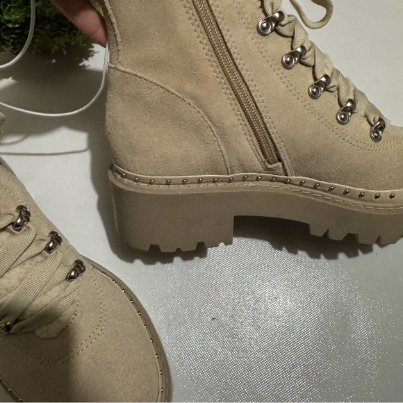 Steve Madden NWOT Rainer Leather Suede Lace Up Hiking Combat Chunky Boots 8.5 - Picture 6 of 9